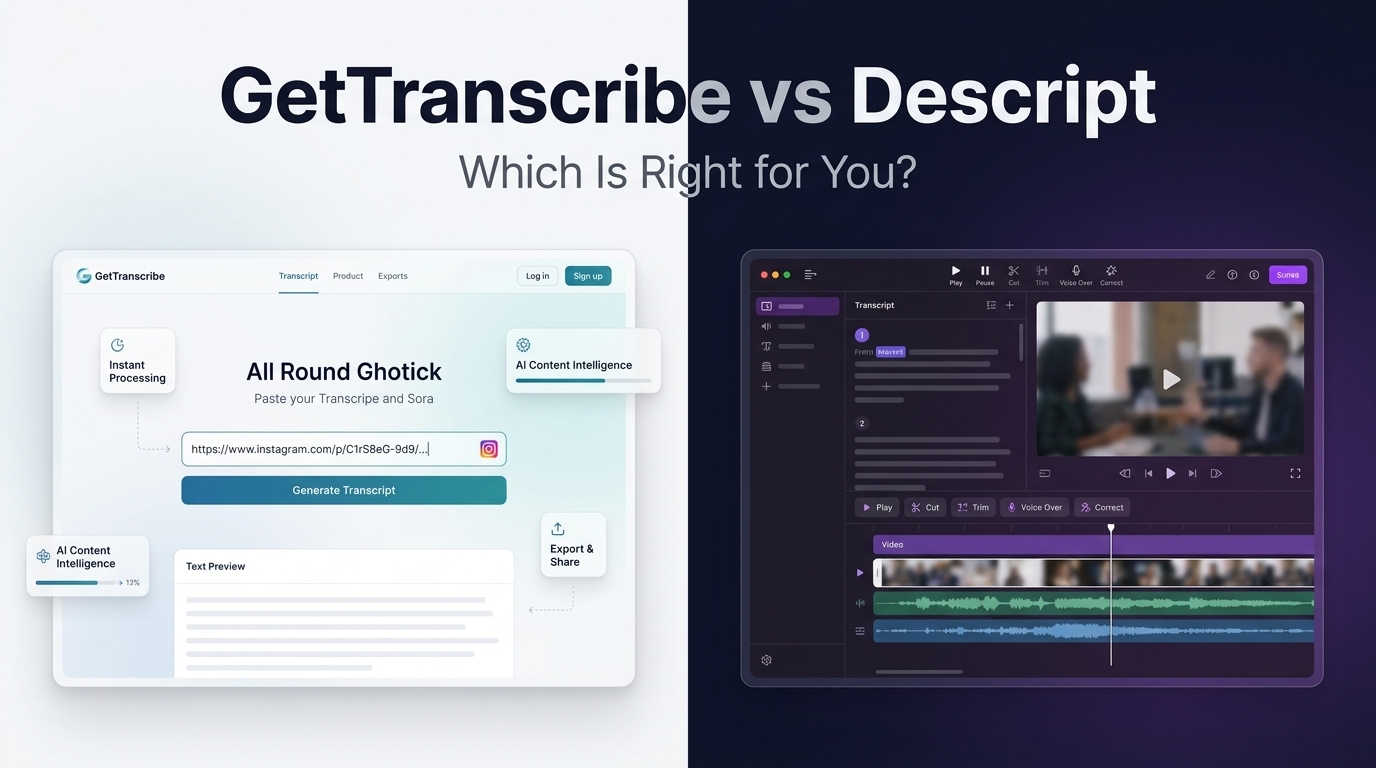 GetTranscribe vs Descript — Which Is Right for You?